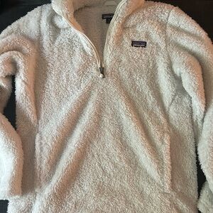 Patagonia Los Gatos Fleece Girls XL (14) White Zip Jacket Sherpa Youth